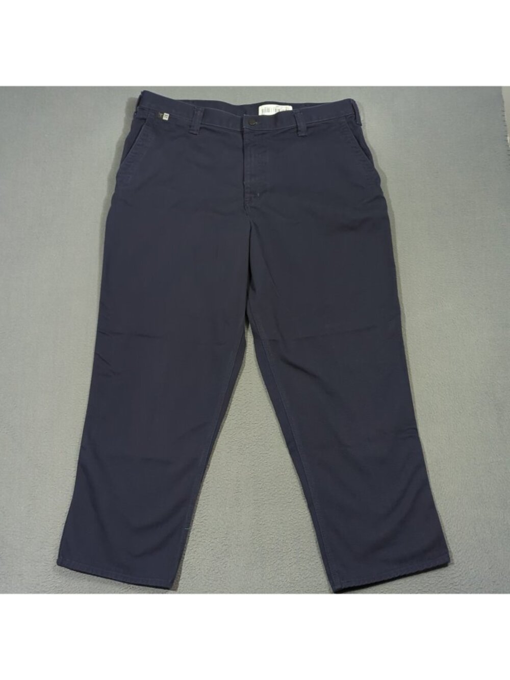 Carhartt FR Pants Mens 40x30 Navy Blue Twill Cotton CAT 2 Welder Workwear 371-20